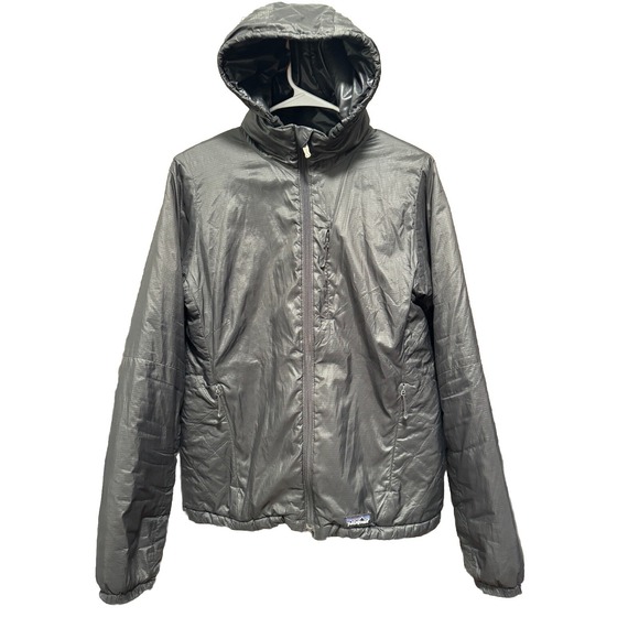 Patagonia Womens Nano Puff Hooded‎ Jacket Gray Lightweight Size Medium - Picture 1 of 9